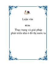 Thực trạng và giải pháp phát triển nhà ở đô thị nước ta