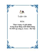 Thực trạng và giải pháp trong hoạt động xuất khẩu hàng thủ công mỹ nghệ tại công ty Artex –Hà Nội