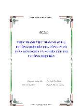 Thực trạng việc thâm nhập thị trường Nhật Bản của công ty cổ phần Kềm Nghĩa và nghiên cứu thị trường Nhật Bản