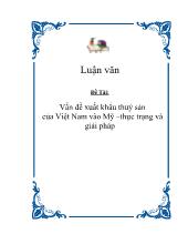 Vấn đề xuất khẩu thuỷ sản của Việt Nam vào Mỹ –thực trạng và giải pháp