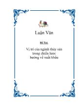 Vị trí của ngành thủy sản trong chiến lược hướng về xuất khẩu