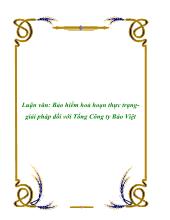 Luận văn Bảo hiểm hoả hoạn thực trạng.Giải pháp đối với Tổng Công ty Bảo Việt