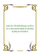 Luận văn Cần thiết đóng góp của tất cả các cơ quan doanh nghiệp vào xây dựng hạ tầng cho nền kinh tế