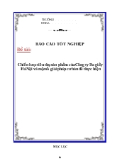 Luận văn Chiến lược tiêu thụ sản phẩm của Công ty Da giầy Hà Nội và một số giải pháp cơ bản để thực hiện