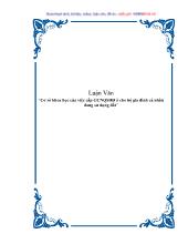 Luận văn Cơ sở khoa học của việc cấp giấy chứng nhận quyền sử dụng đất đai ở cho hộ gia đình cá nhân đang sử dụng đất