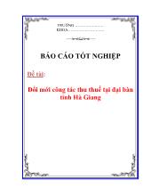 Luận văn Đổi mới công tác thu thuế tại đại bàn tỉnh Hà Giang