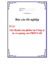 Luận văn Giá thành sản phẩm tại Công ty in và quảng cáo PRINTAD