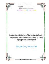 Luận văn Giải pháp Marketing thúc đẩy hoạt động kinh doanh Công ty công nghệ phẩm Minh Quân