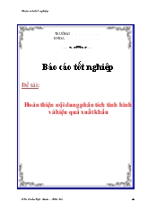 Luận văn Hoàn thiện nội dung phân tích tình hình - hiệu quả xuất khẩu