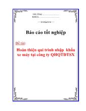Luận văn Hoàn thiện qui trình nhập khẩu xe máy của công ty Quan hệ quốc tế-đầu tư sản xuất