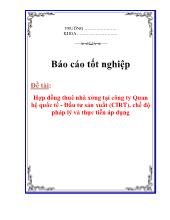 Luận văn Hợp đồng thuê nhà xưởng tại công ty Quan hệ quốc tế - Đầu tư sản xuất (CIRT), chế độ pháp lý và thực tiễn áp dụng