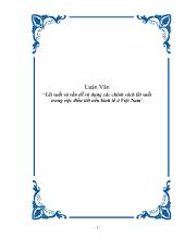 Luận văn Lãi suất và vấn đề sử dụng các chính sách lãi suất trong việc điều tiết nền kinh tế ở Việt Nam