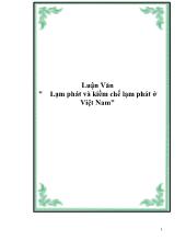 Luận văn Lạm phát, kiềm chế lạm phát ở Việt Nam