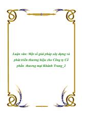 Luận văn Một số giải pháp xây dựng và phát triển thương hiệu cho Công ty Cổ phần thương mại Khánh Trang_2