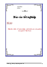 Luận văn Một số ý kiến về hoàn thiện xuất khẩu các sản phẩm rau quả ở Việt Nam