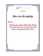 Luận văn Những giải pháp nhằm đẩy nhanh việc thực hiện các cam kết Việt Nam trong khuôn khổ AFTA