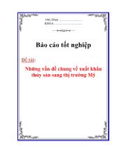 Luận văn Những vấn đề chung về xuất khẩu thủy sản sang thị trường Mỹ