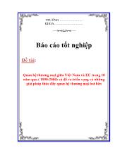 Luận văn Quan hệ thương mại giữa Việt Nam và EU trong 10 năm qua ( 1990-2000) và đề ra triển vọng và những giải pháp thúc đẩy quan hệ thương mại hai bên