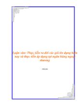 Luận văn Thực tiễn ra đời các gói tín dụng hiện nay và thực tiễn áp dụng tại ngân hàng ngoại thương