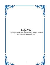 Luận văn Thực trạng giảm phát ở Việt Nam - Nguyên nhân và kinh nghiệm từ một số nước