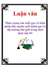 Luận văn Thực trạng sản xuất gạo và biện pháp đẩy mạnh xuất khẩu gạo ra thị trường thế giới trong thời gian sắp tới