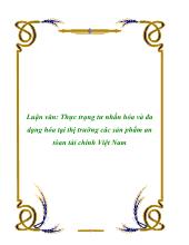 Luận văn Thực trạng tư nhấn hóa và đa dạng hóa tại thị trường các sản phẩm an tòan tài chính Việt Nam