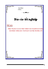 Luận văn Thực trạng và giải pháp nhằm đẩy mạnh xuất khẩu sản phẩm nông sản sang thị trường Mỹ