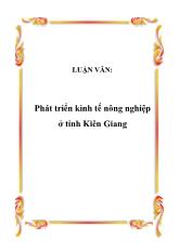 Phát triển kinh tế nông nghiệp ở tỉnh Kiên Giang