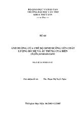 Ảnh hưởng của chế độ dinh dưỡng lên chất lượng bố mẹ và ấu trùng cua biển (scylla paramamosain)