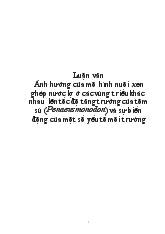 Ảnh hưởng của mô hình nuôi xen ghép nước lợ ở các vùng triều khác nhau lên tốc độ tăng trưởng của tôm sú (Penaeus monodon) và sự biến động của một số yếu tố môi trường