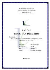 Báo cáo Thực tập tổng hợp tại ngân hàng nông nghiệp và phát triển nông thôn chi nhánh số 24 láng hạ