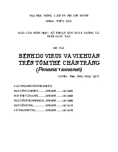 Bệnh do virus và vi khuẩn trên tôm thẻ chân trắng (penaeus vannamei)