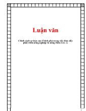 Chính sách cơ bản của Chính phủ trong việc thúc đẩy phát triển nông nghiệp và nông thôn nước ta