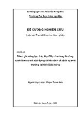 Đánh giá năng lực hấp thụ CO2 của rừng thường xanh làm cơ sở xây dựng chính sách về dịch vụ môi trường tại tỉnh Dăk Nông