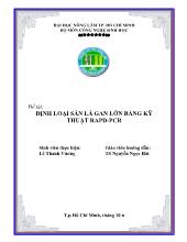 Định loại sán lá gan lớn bằng kỹ thuật Rapd-Pcr