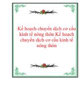 Kế hoạch chuyển dịch cơ cấu kinh tế nông thôn Kế hoạch chuyển dịch cơ cấu kinh tế nông thôn