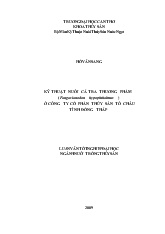 Kỹ thuật nuôi cá tra thương phẩm (pangasianodon hypophthalmus) ở công ty cổ phần thủy sản Tô Châu tỉnh Đồng Tháp