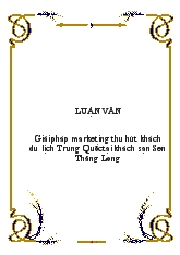 Luận văn Tốt nghiệp Giải pháp marketing thu hút khách du lịch Trung Quốc tại khách sạn Sen Thăng Long
