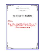 Luận văn Tốt nghiệp - Hoạt động nhập khẩu thép của Công ty Cổ phần Tổng Bách hoá - Bộ Thương mại-Thực trạng và giải pháp