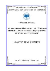 Luận văn Vận dụng phương pháp thẻ cân bằng điểm (balance scorecard) tại công ty TNHH MSC Việt Nam
