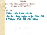 Phân tích kinh tế của dự án rừng ngập mặn Cần Giờ ở Thành Phố Hồ Chí Minh