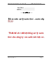 Thiết kế chi tiết hệ thống xử lý nước thải cho công ty sản xuất tinh bột mì