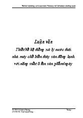 Thiết kế hệ thống xử lý nước thải nhà máy chế biến thủy sản đông lạnh với năng suất 8 tấn sản phẩm/ngày