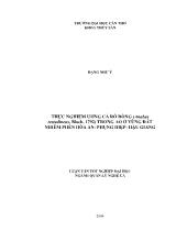 Thực nghiệm ương cá rô đồng (anabas testudineus, bloch, 1792) trong ao ở vùng đất nhiễm phèn Hòa An- Phụng Hiệp- Hậu Giang