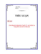 Tiểu luận Chủ động hội nhập kinh tế quốc tế - Một nhiệm vụ trọng tâm của nước ta hiện nay
