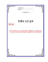 Tiểu luận Cơ cấu đầu tư, cơ cấu đầu tư hợp lý. vai trò cơ cấu đầu tư đối với chuyển dịch cơ cấu kinh tế