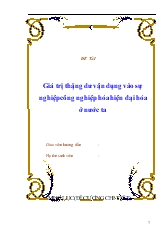Tiểu luận Giá trị thặng dư vận dụng vào sự nghiệp công nghiệp hóa hiện đại hóa ở nước ta