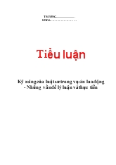 Tiểu luận Kỹ năng luật sư trong vụ án lao động- Những vấn đề lý luận và thực tiễn