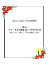 Tiểu luận Môn kinh tế vĩ mô tình hình nhập siêu ở Việt Nam những tháng đầu năm 2008