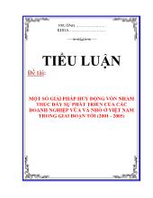 Tiểu luận -Một số giải pháp huy động vốn nhằm thúc đẩy sự phát triển của các doanh nghiệp vừa và nhỏ ở Việt Nam trong giai đoạn tới (2001 - 2005)